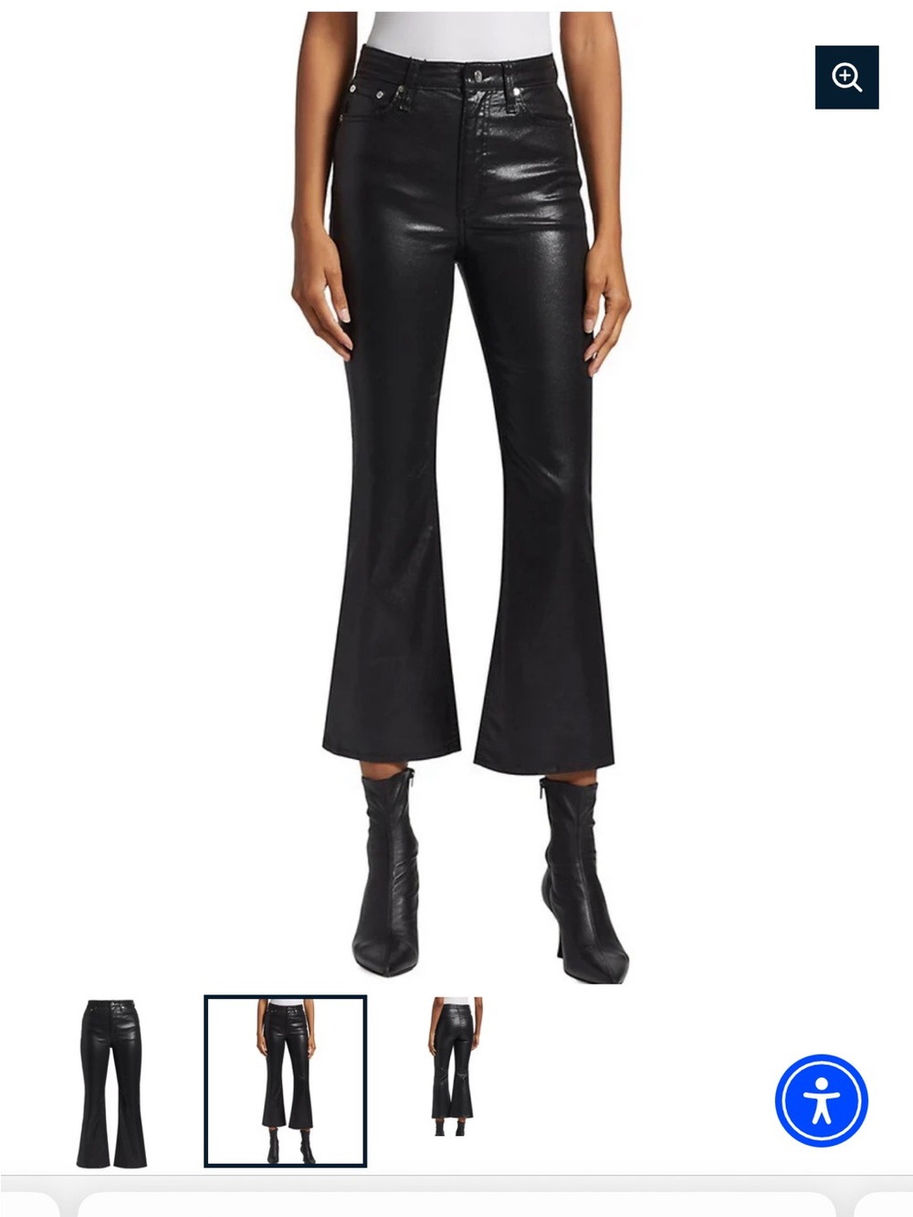 rag & bone Black Coated Flare Jeans